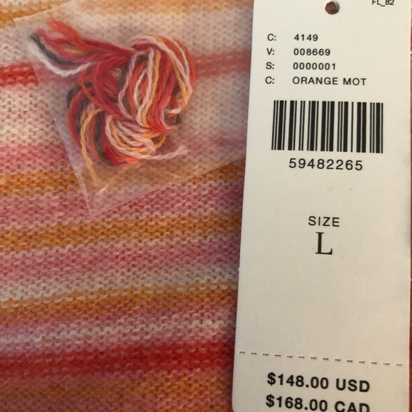 NWT Anthropologie striped crew neck cashmere sweater, size large - Picture 7 of 9